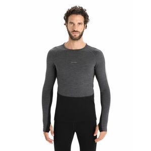 Pánské merino triko dlouhý rukáv ICEBREAKER Mens ZoneKnit 260 LS Crewe, Jet Heather/Black/Metro Heather velikost: S