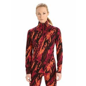 Dámské triko dlouhý rukáv ICEBREAKER Wmns 250 Vertex LS Half Zip SediMenstary, Cherry/Flash/Black/J velikost: M