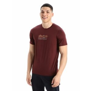 Pánské triko krátký rukáv ICEBREAKER Mens Tech Lite II SS Tee Mountain Geology, Espresso velikost: XL