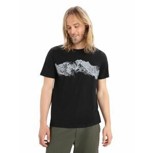 Pánské triko krátký rukáv ICEBREAKER Mens Tech Lite II SS Tee Remarkable Range, Black velikost: L