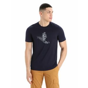 Pánské triko krátký rukáv ICEBREAKER Mens Tech Lite II SS Tee Skiing Yeti, Midnight Navy velikost: S