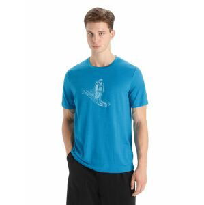 ICEBREAKER Mens Tech Lite II SS Tee Skiing Yeti, Geo Blue velikost: XS