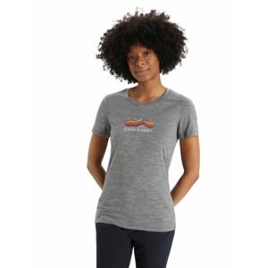 Dámské triko krátký rukáv ICEBREAKER Wmns Tech Lite II SS Tee Mountain Geology, Gritstone Heather velikost: M