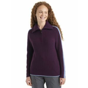 Dámský merino svetr ICEBREAKER Wmns Lodge LS Half Zip Sweater, Nightshade/Kyanite velikost: M