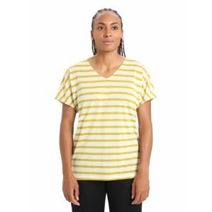 dámské triko krátký rukáv ICEBREAKER Wmns Drayden Reversible SS Top Stripe, Ecru HTHR/Silent Gold/S velikost: L