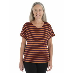 ICEBREAKER Wmns Drayden Reversible SS Top Stripe, Nightshade/Earth velikost: L