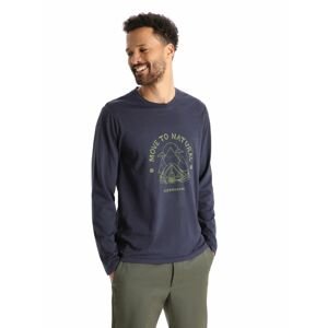 Pánské triko dlouhý rukáv ICEBREAKER Mens Central Classic LS Tee Canopy Camper, Midnight Navy velikost: M