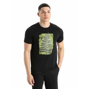 Pánské triko krátký rukáv ICEBREAKER Mens Tech Lite II SS Tee Fern Imprint, Black velikost: M