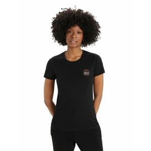 Dámské triko krátký rukáv ICEBREAKER Wmns Tech Lite II SS Tee Natural Alps, Black velikost: M