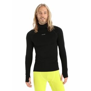 Pánské triko dlouhý rukáv ICEBREAKER Mens Merino LS Roll Neck, Black velikost: L