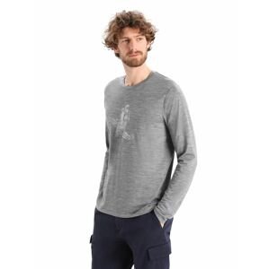 Pánské triko dlouhý rukáv ICEBREAKER Mens Tech Lite II LS Tee Skiing Yeti, Gritstone Heather velikost: M