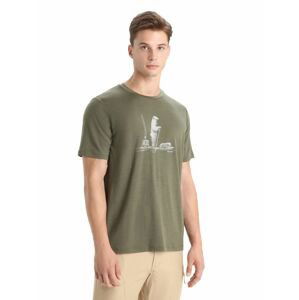 ICEBREAKER Mens Tech Lite II SS Tee Polar Paddle, Loden velikost: L