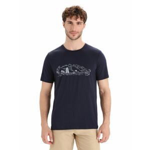 ICEBREAKER Mens Tech Lite II SS Tee Nature Sprint, Midnight Navy velikost: S