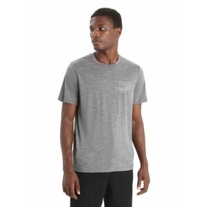 ICEBREAKER Mens Tech Lite II SS Tee Mountain Sunset, Gritstone Heather velikost: L