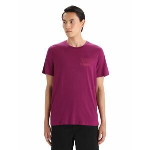 ICEBREAKER Mens Tech Lite II SS Tee Mountain Sunset, Go Berry velikost: XL