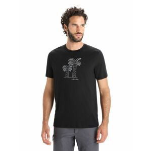 ICEBREAKER Mens Tech Lite II SS Tee Giant Ferns, Black velikost: S