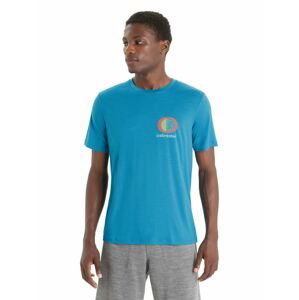 ICEBREAKER Mens Tech Lite II SS Tee Spring Glow, Geo Blue velikost: XS