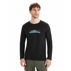 ICEBREAKER Mens Tech Lite II LS Tee Ski Fields, Black velikost: M