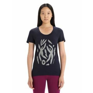 ICEBREAKER Wmns Tech Lite II SS Scoop Tee Nature Celebration, Midnight Navy velikost: L