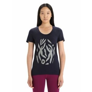 ICEBREAKER Wmns Tech Lite II SS Scoop Tee Nature Celebration, Midnight Navy velikost: M