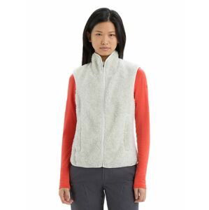 Dámská merino vesta ICEBREAKER Wmns RealFleece High Pile Vest, Ecru Heather velikost: L