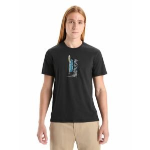 ICEBREAKER Mens Central Classic SS Tee Otter Paddle, Black velikost: L