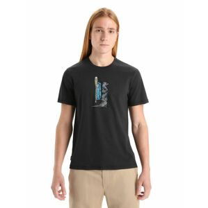 ICEBREAKER Mens Central Classic SS Tee Otter Paddle, Black velikost: S