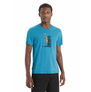 ICEBREAKER Mens Central Classic SS Tee Otter Paddle, Geo Blue velikost: L