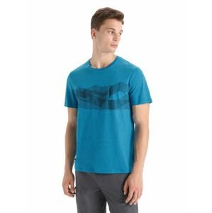 ICEBREAKER Mens Central Classic SS Tee St Anton, Geo Blue velikost: L