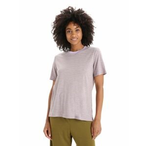 ICEBREAKER Wmns Merino Linen SS Tee Stripe, Purple Haze/Algae velikost: L