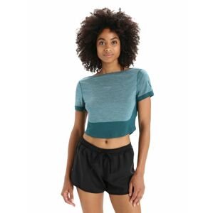 ICEBREAKER Wmns ZoneKnit™ SS Scoop Back Tee, Green Glory Heather/Green Glory velikost: S