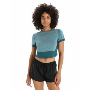 ICEBREAKER Wmns ZoneKnit™ SS Scoop Back Tee, Green Glory Heather/Green Glory velikost: XS