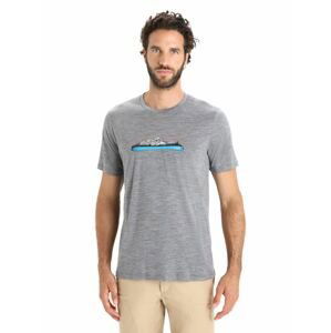 ICEBREAKER Mens Tech Lite II SS Tee Ski Fields, Gritstone Heather velikost: M