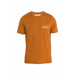 Pánské merino triko krátký rukáv ICEBREAKER Mens Merino 150 Tech Lite II SS Tee Mountain, Earth velikost: XL