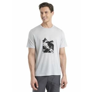 ICEBREAKER Mens Merino 150 Tech Lite II SS Tee Peak Grid, Ether velikost: S