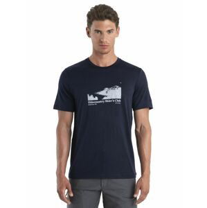 Pánské merino triko krátký rukáv ICEBREAKER Mens Merino 150 Tech Lite II SS Tee Sidecountr, Midnight Navy velikost: M