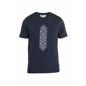 Pánské merino triko krátký rukáv ICEBREAKER Mens Merino 150 Tech Lite II SS Tee Maunga Toa, Midnight Navy velikost: M