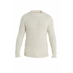 Pánský merino svetr ICEBREAKER Mens Merino Cable Knit Crewe Sweater, Undyed velikost: S