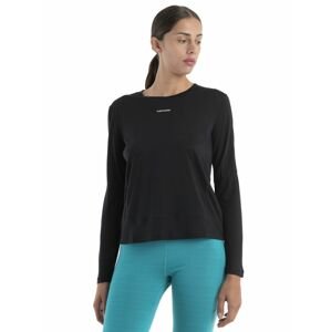 ICEBREAKER Wmns Merino 125 ZoneKnit Energy Wind LS T-Shirt, Black velikost: M