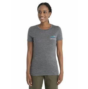 Dámské merino triko krátký rukáv ICEBREAKER Wmns Merino 150 Tech Lite II SS Tee Aotearoa, Gritstone Heather velikost: M