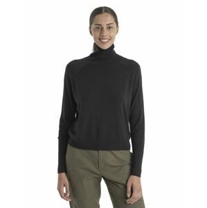 ICEBREAKER Wmns MerinoFine Luxe High Neck Sweater, Black velikost: L