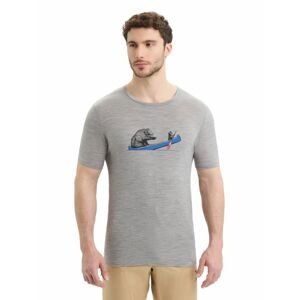 ICEBREAKER Mens Tech Lite II SS Tee Canoe Companions, Metro Heather velikost: XS