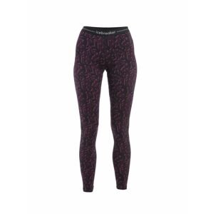 Dámské merino spodky ICEBREAKER Wmns Merino 200 Oasis Leggings Macro Camo, Tempo/Black/Nightshad/Aop velikost: L