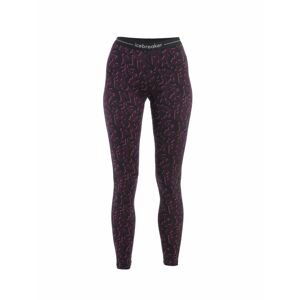 Dámské merino spodky ICEBREAKER Wmns Merino 200 Oasis Leggings Macro Camo, Tempo/Black/Nightshad/Aop velikost: XS