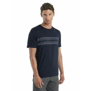 ICEBREAKER Mens Merino 150 Tech Lite II SS T FirstSnowStr, Midnight Navy velikost: M