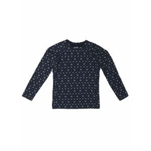 Dětské merino triko dlouhý rukáv ICEBREAKER Kids Mer200 Oasis LS Crewe First Snow, Midnight Navy/Snow velikost: 10