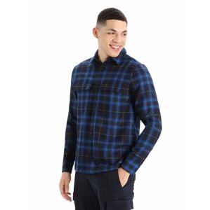 Pánská košile dlouhý rukáv ICEBREAKER Mens Dawnder LS Flannel Shirt Plaid, Midnight Navy velikost: L