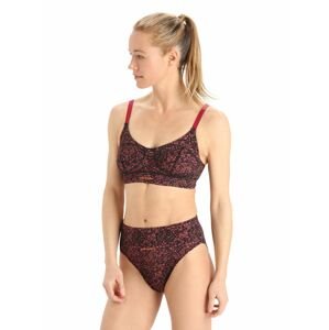 Dámské podprsenka ICEBREAKER Wmns Queens Clasp Bra, Black/Cherry/Flash/Aop velikost: S