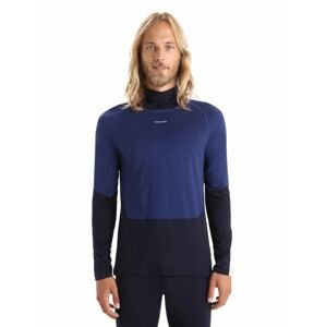 Pánské triko dlouhý rukáv  ICEBREAKER Mens 200 Sonebula LS High Neck, Mid Nvy/Royal Nvy/Snow/Cb velikost: L