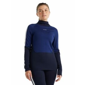 Dámské triko dlouhý rukáv  ICEBREAKER Wmns 200 Sonebula LS High Neck, Mid Nvy/Royal Nvy/Snow/Cb velikost: XL